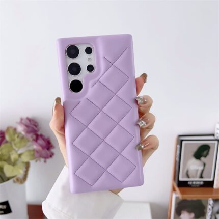 Luxury 3D Lattice Texture Down Jacket Soft Cover for Samsung,