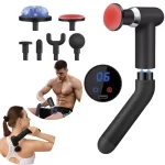 Deep Tissue Percussion Massage Gun with Detachable Extra Long Handle, Hot & Cold Compress, Heated Muscle Massager for Back, Neck & Legs, Pain Relief & Recovery, 6 Heads, Type-C Rechargeable - Image 2