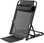 Adjustable Folding Bed Backrest Chair for Adults Support Neck and Head Multifunctional Seat for Exercise and Reading Breathable Fabric 7 Adjustable Positions - Image 3